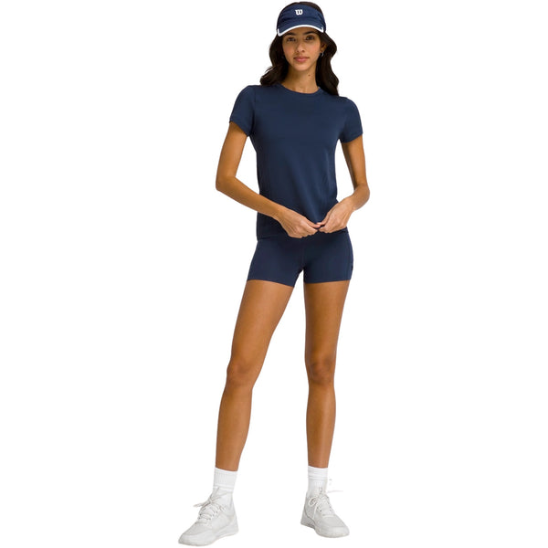 Wilson Pro Seamless T-skjorte Dame i marineblå, hel figur forfra